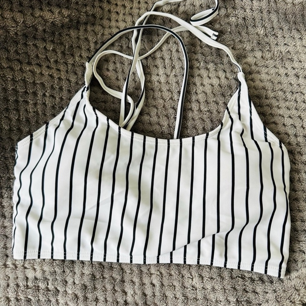 Striped Black and White Women's Top